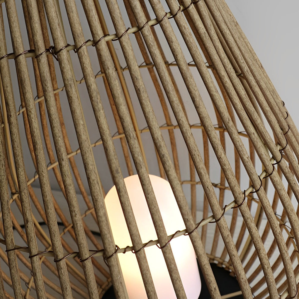 Woven Bamboo Lantern Portable Waterproof Modern Outdoor Light