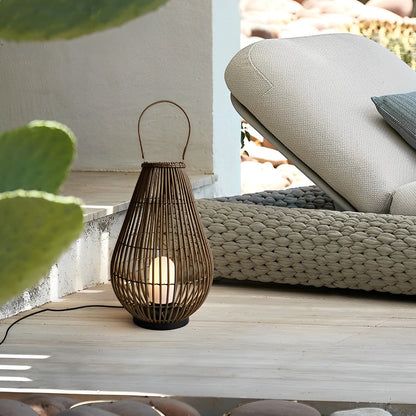 Woven Bamboo Lantern Portable Waterproof Modern Outdoor Light