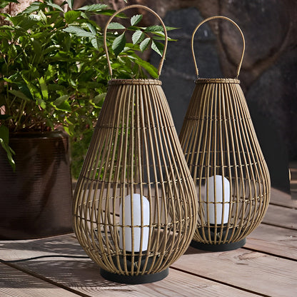 Woven Bamboo Lantern Portable Waterproof Modern Outdoor Light