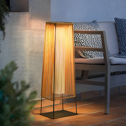 Woven Floor Lamp Rustic Rubber LED Outdoor Ground Light