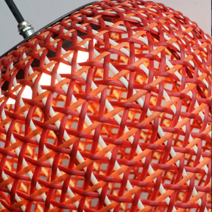 Woven Hanging Lantern Red Modern Waterproof Classic LED Light