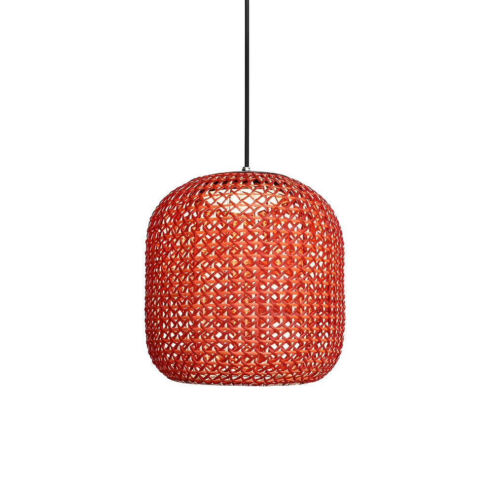 Woven Hanging Lantern Red Modern Waterproof Classic LED Light