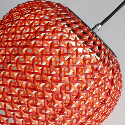 Woven Hanging Lantern Red Modern Waterproof Classic LED Light