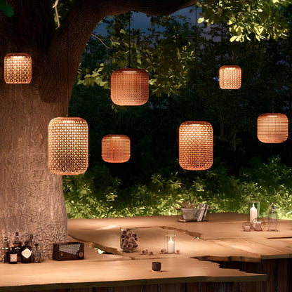 Woven Hanging Lantern Red Modern Waterproof Classic LED Light