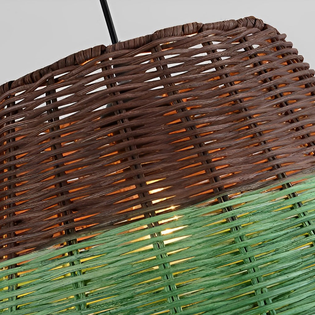 Woven Pendant Lamp American Vintage Rattan Ceiling Light