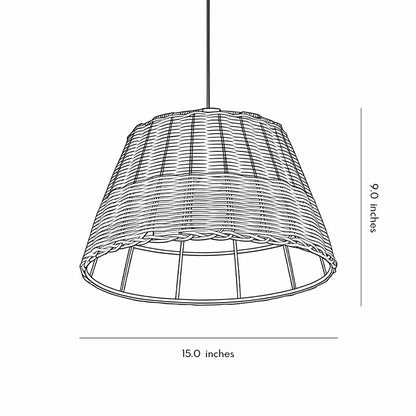 Woven Pendant Lamp American Vintage Rattan Ceiling Light