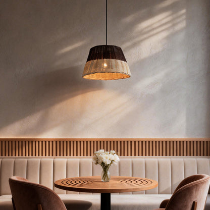 Woven Pendant Lamp American Vintage Rattan Ceiling Light