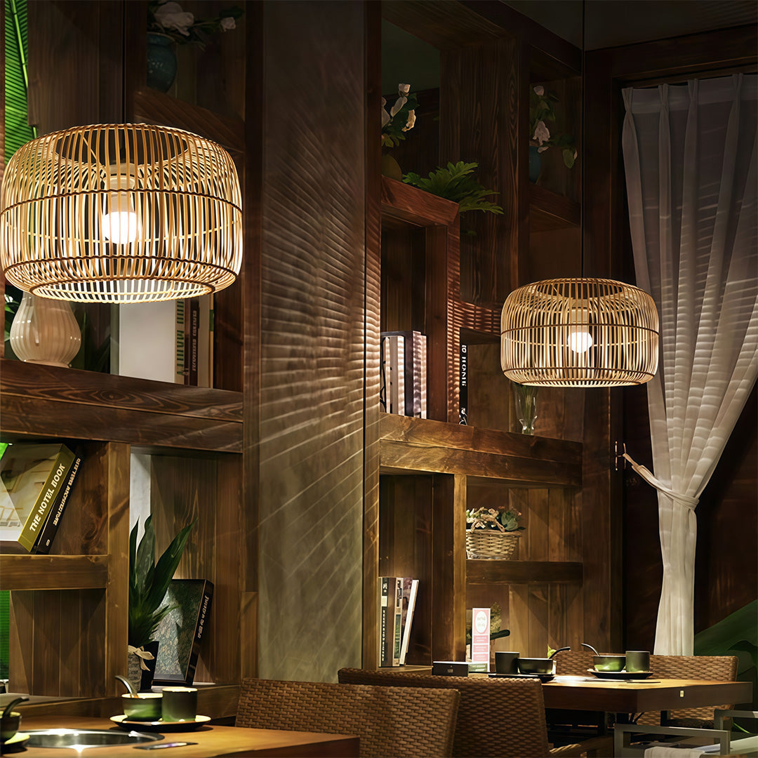 Woven Pendant Lights Japanese Minimalist Ceiling Light