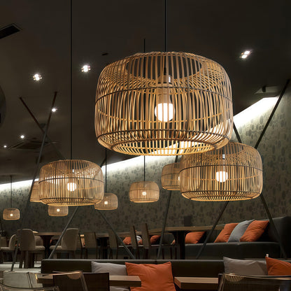 Woven Pendant Lights Japanese Minimalist Ceiling Light