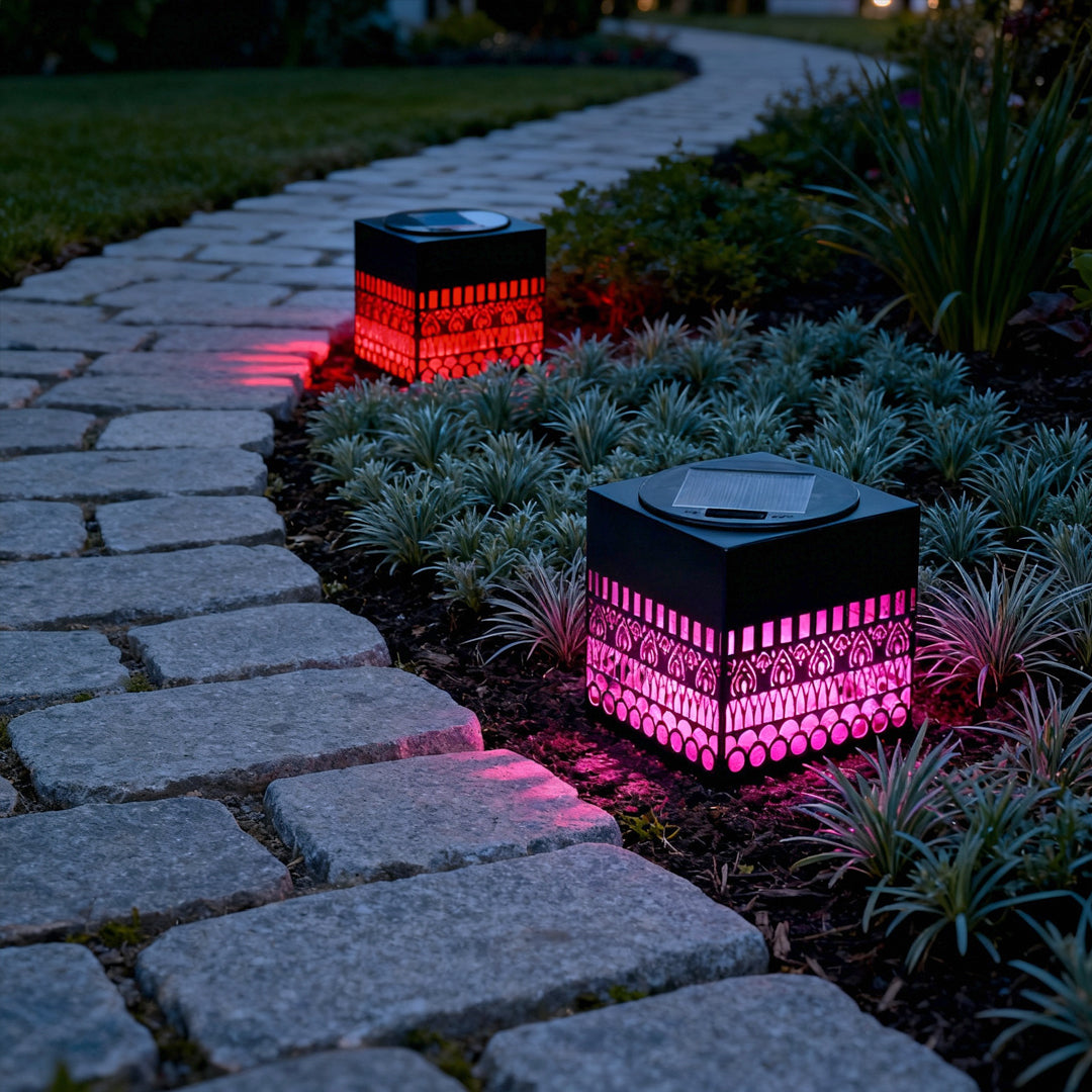 Wrought Iron Outdoor Wall Lights Solar Hollow Lamp