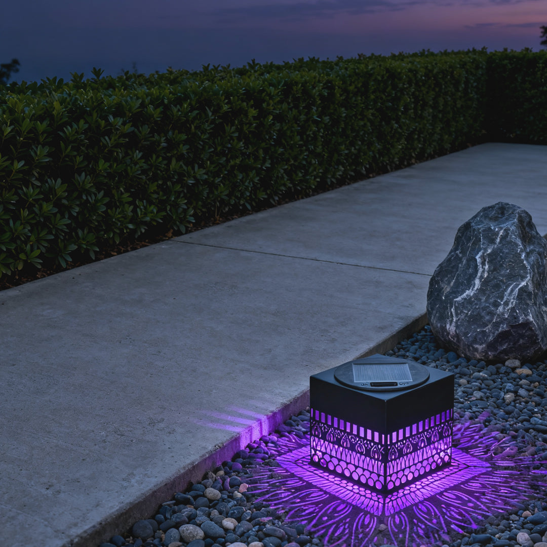 Wrought Iron Outdoor Wall Lights Solar Hollow Lamp