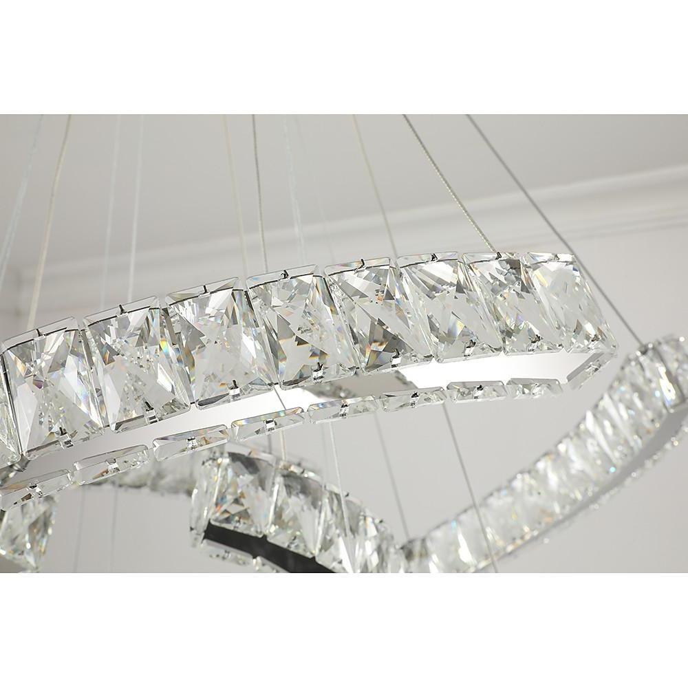 Wave LED Crystal Stainless Steel Ceiling Lights Chandeliers