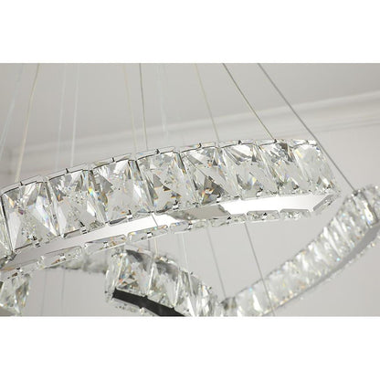 Wave LED Crystal Stainless Steel Ceiling Lights Chandeliers